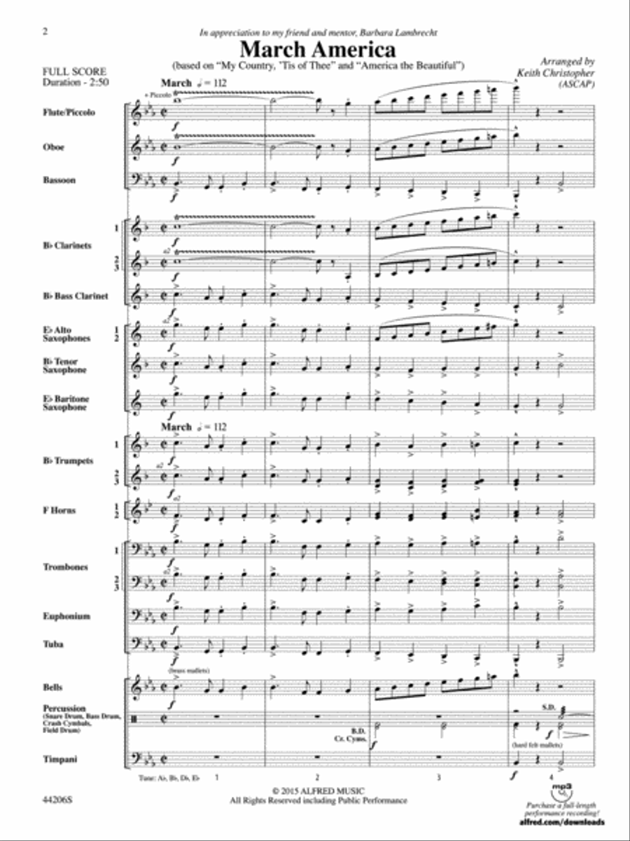 March America: Score Concert Band scores gallery preview page 2