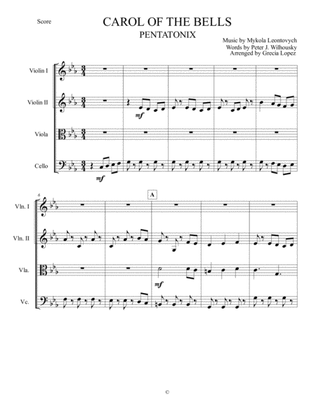 Carol Of The Bells - Pentatonix - Strings Quartet