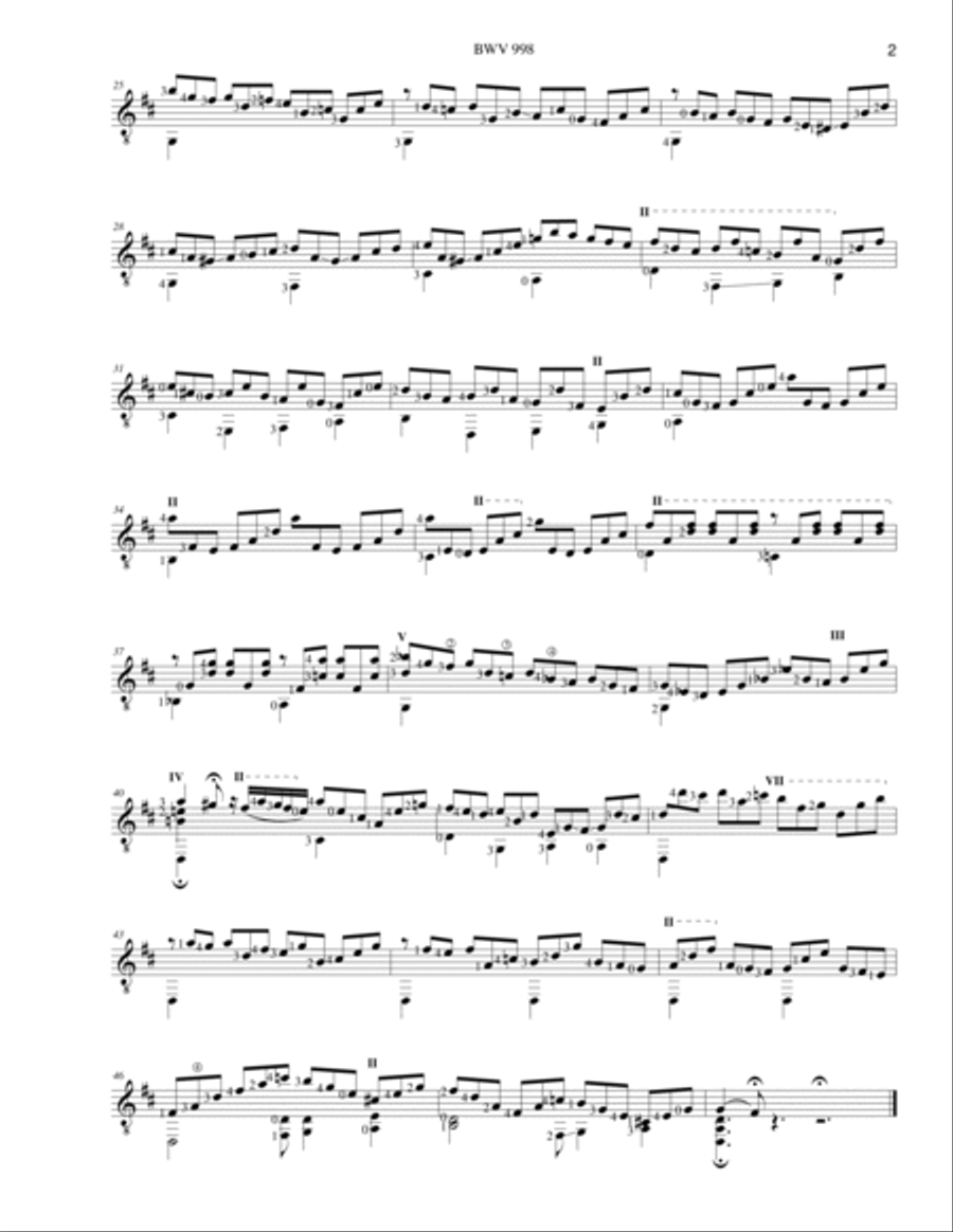 Bach Lute Works for Guitar. BWV 998 Lute scores gallery preview page 3