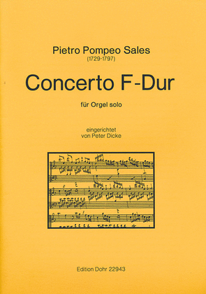 Book cover for Concerto F-Dur (für Orgel solo) (nach dem Concerto per il Cembalo con Stromenti)