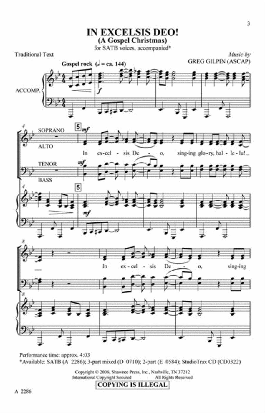 In Excelsis Deo! (A Gospel Christmas) 4-Part scores gallery preview page 2