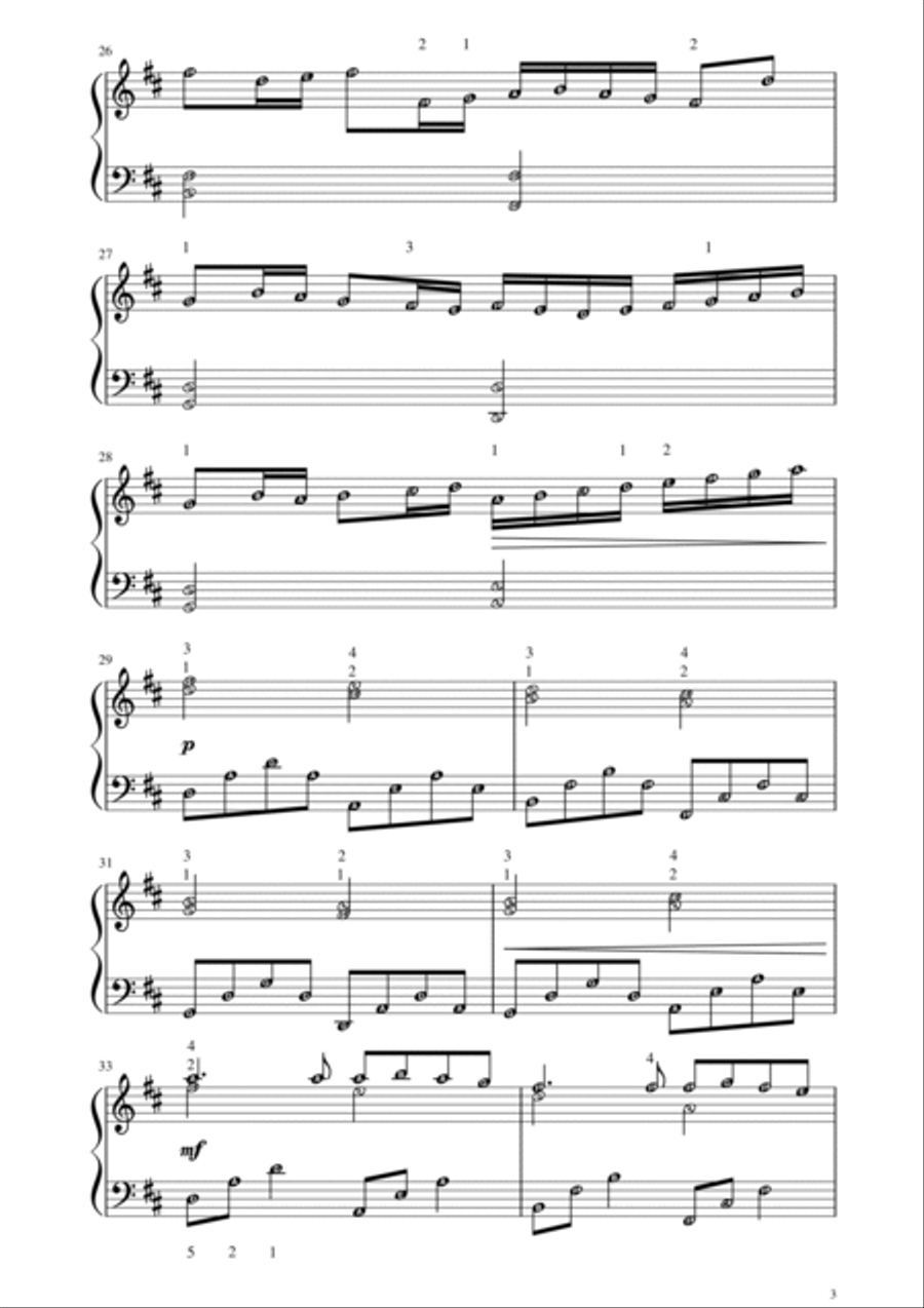 Canon in D (Pachelbel) | Piano Solo Easy Medium with note names Easy Piano scores gallery preview page 3