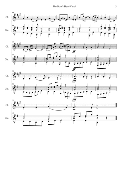 The Boar's Head Carol for clarinet and guitar image number null