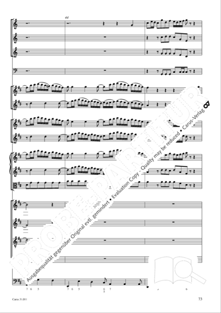 Lobet Gott in seinen Reichen (Himmelfahrtsoratorium) 4-Part scores gallery preview page 74