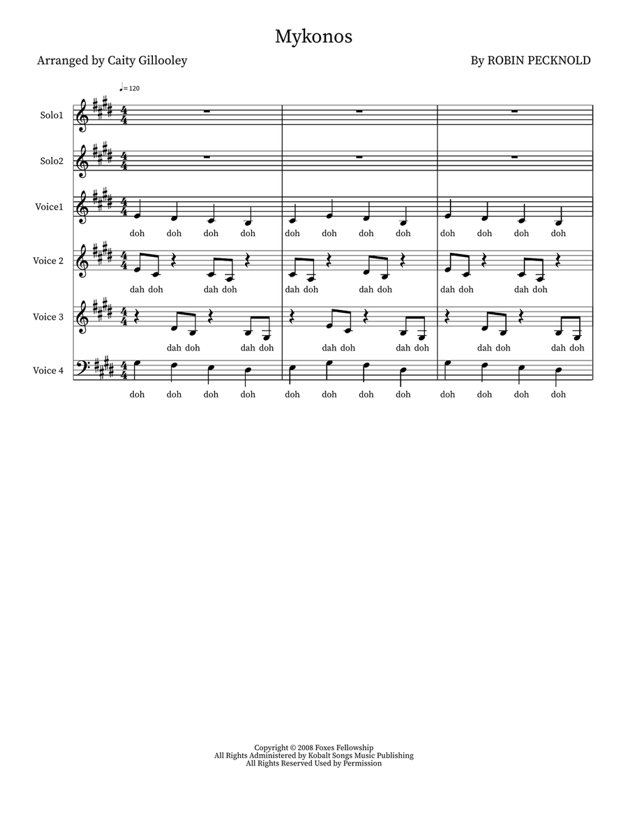 Mykonos 4-Part scores gallery preview page 1