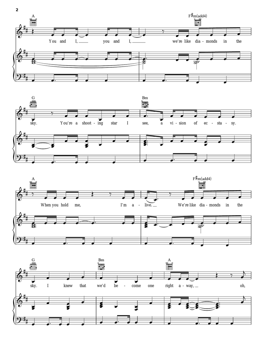 Diamonds Acoustic Guitar scores gallery preview page 2