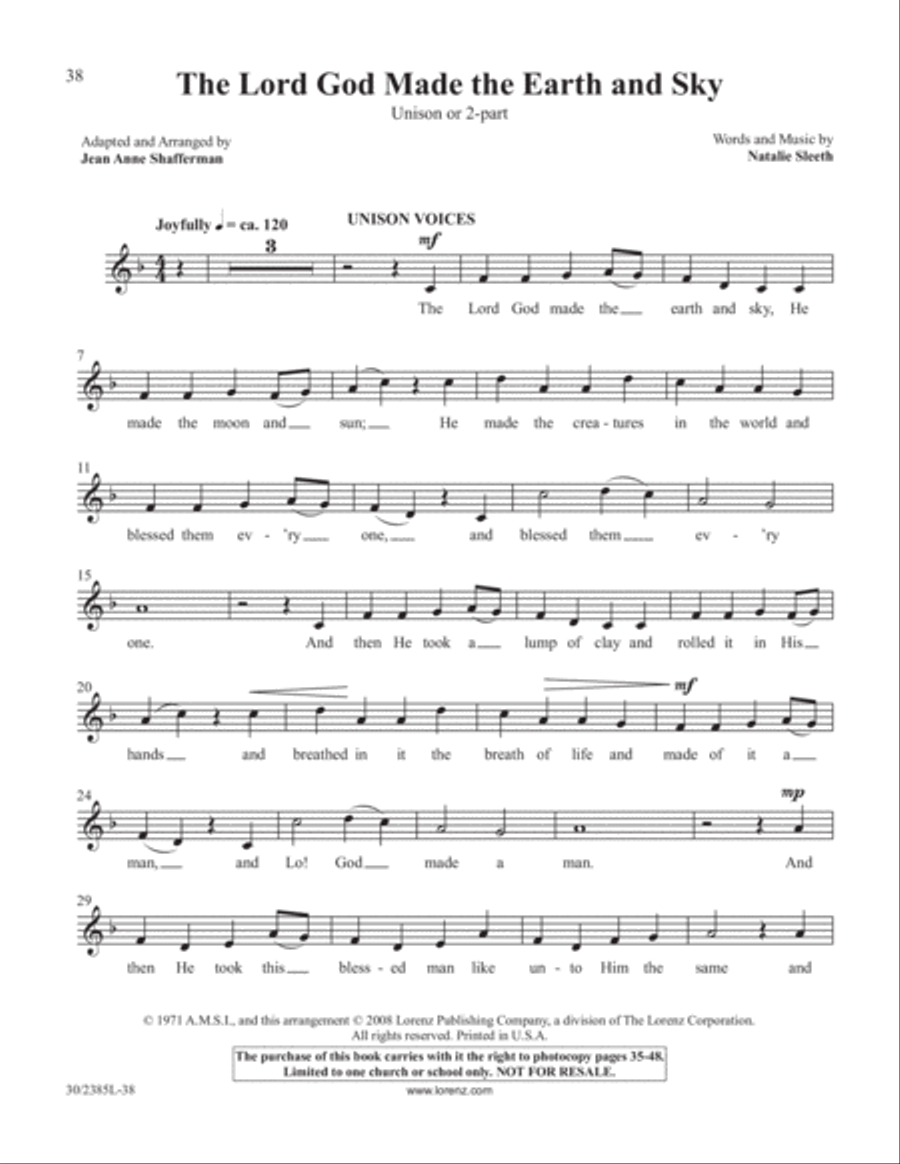Simply Natalie Sleeth Unison Choir scores gallery preview page 39