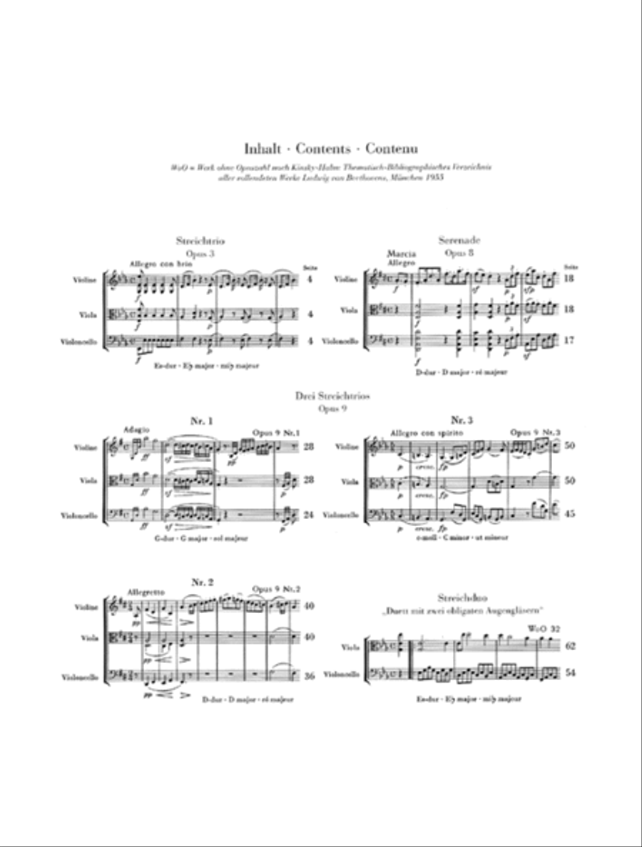 String Trios Op. 3, 8, and 9 and String Duo WoO 32