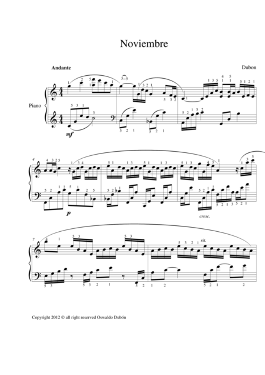 Noviembre Noviembre Piano Solo scores gallery preview page 1