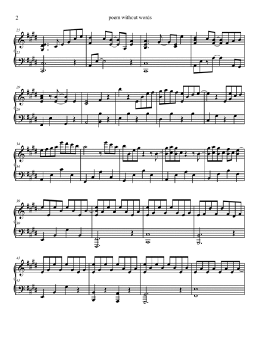 Poem without words Poem without words Piano Solo scores gallery preview page 2