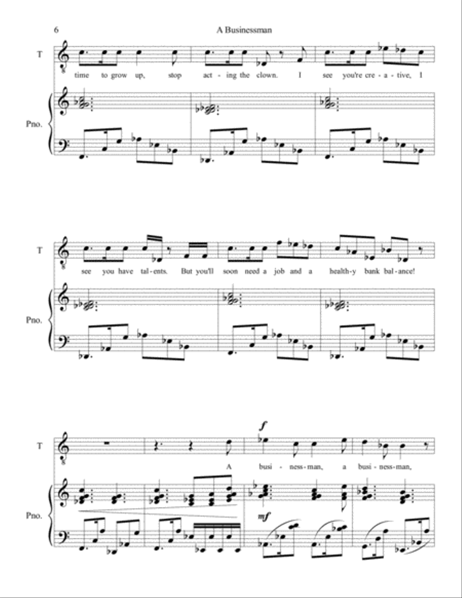 A Businessman Tenor Voice scores gallery preview page 6
