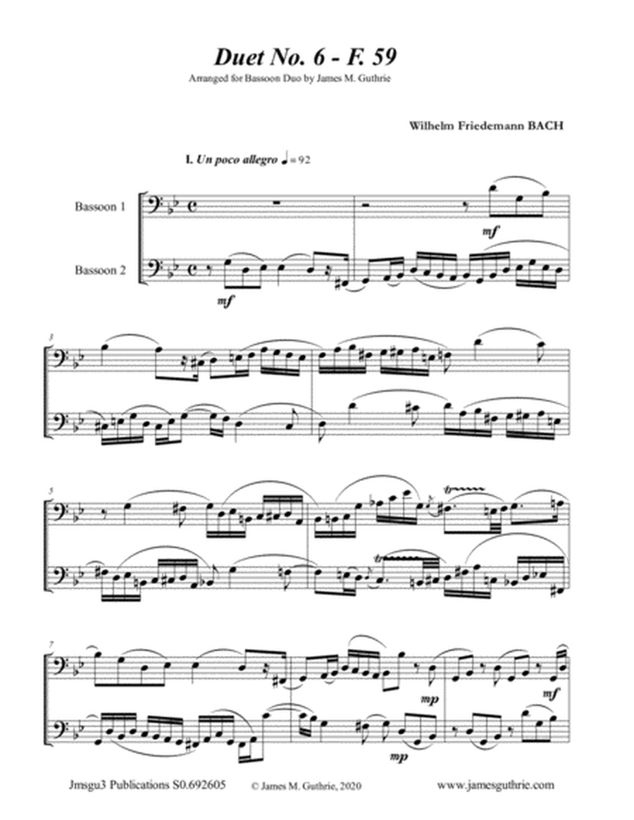 WF Bach: Duet No. 6 for Bassoon Duo image number null
