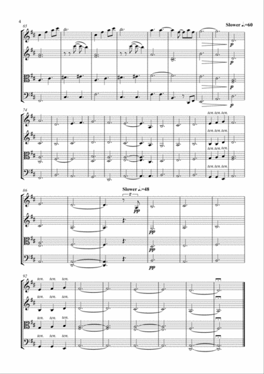 Can't Help Falling In Love String Quartet scores gallery preview page 4