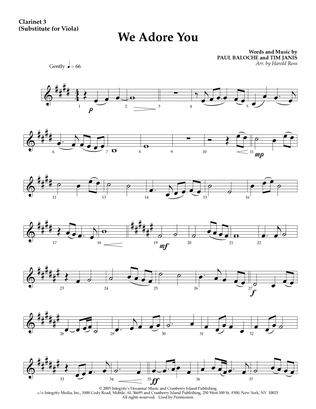 We Adore You - Clarinet 3 (Sub. Viola)