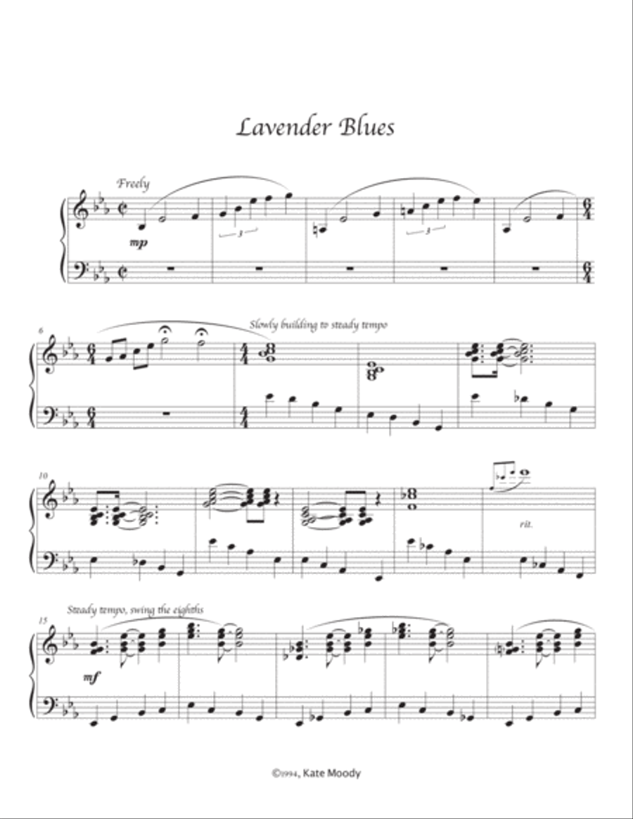 Lavender Blues - solo piano Piano Solo scores gallery preview page 2