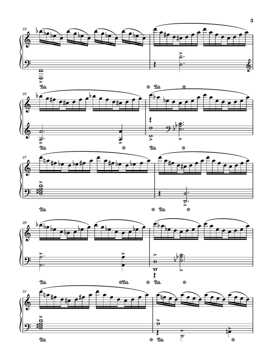 Prelude / Outer Space / Radar Piano Solo scores gallery preview page 3