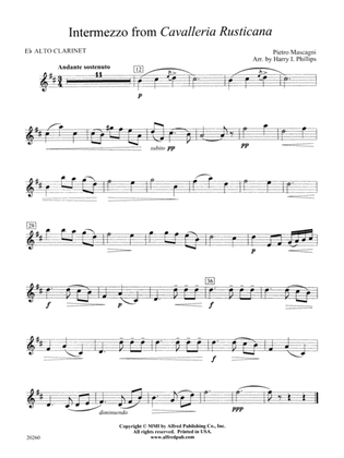 Book cover for Intermezzo from Cavalleria Rusticana: E-flat Alto Clarinet