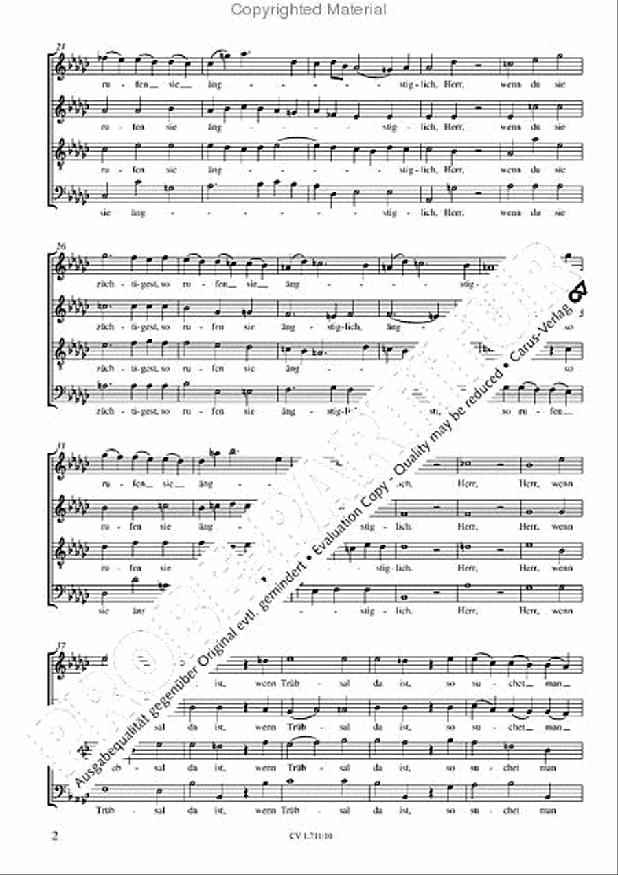 Herr, wenn Trubsal da ist 4-Part scores gallery preview page 4