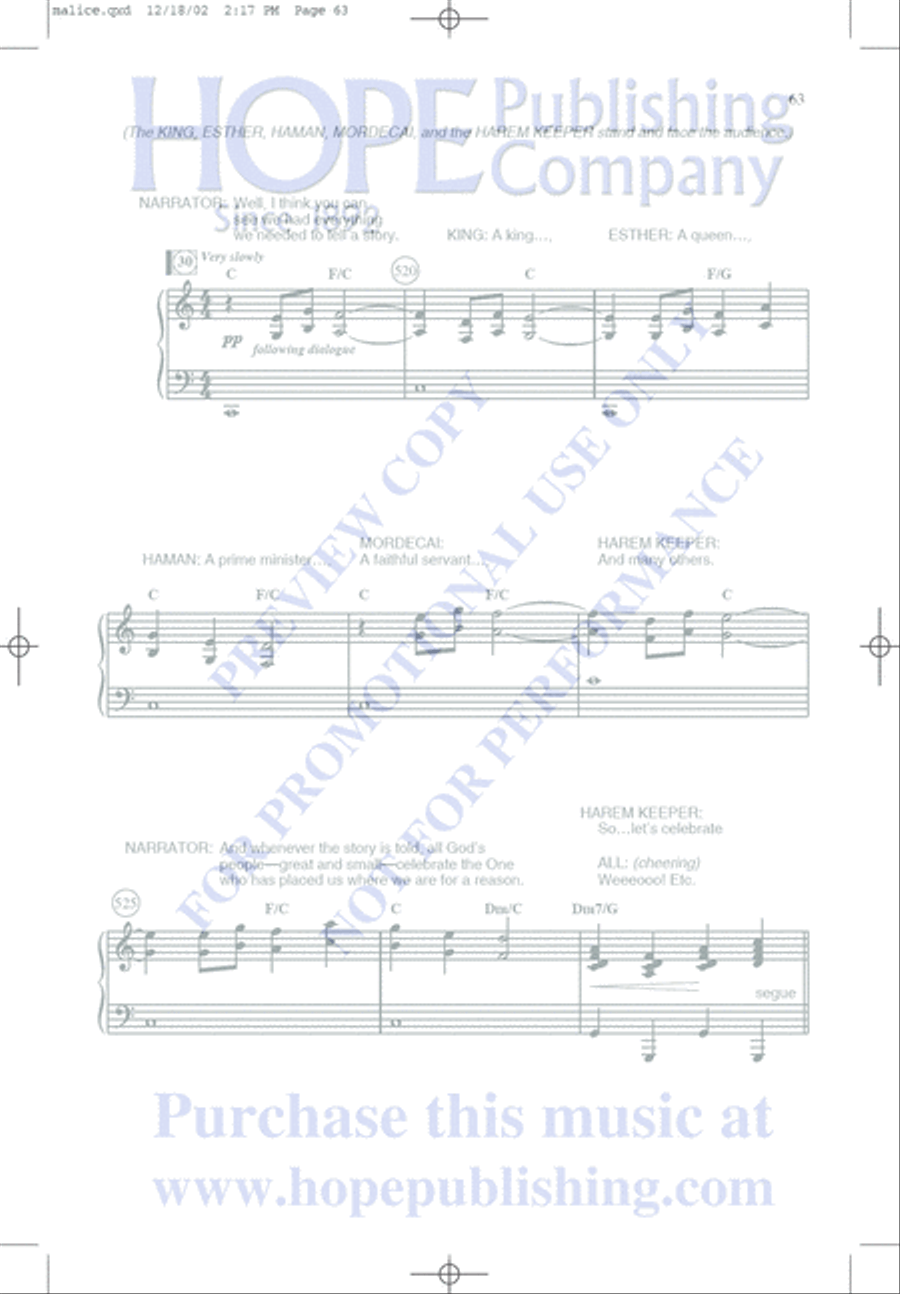 Malice in the Palace Unison Choir scores gallery preview page 63