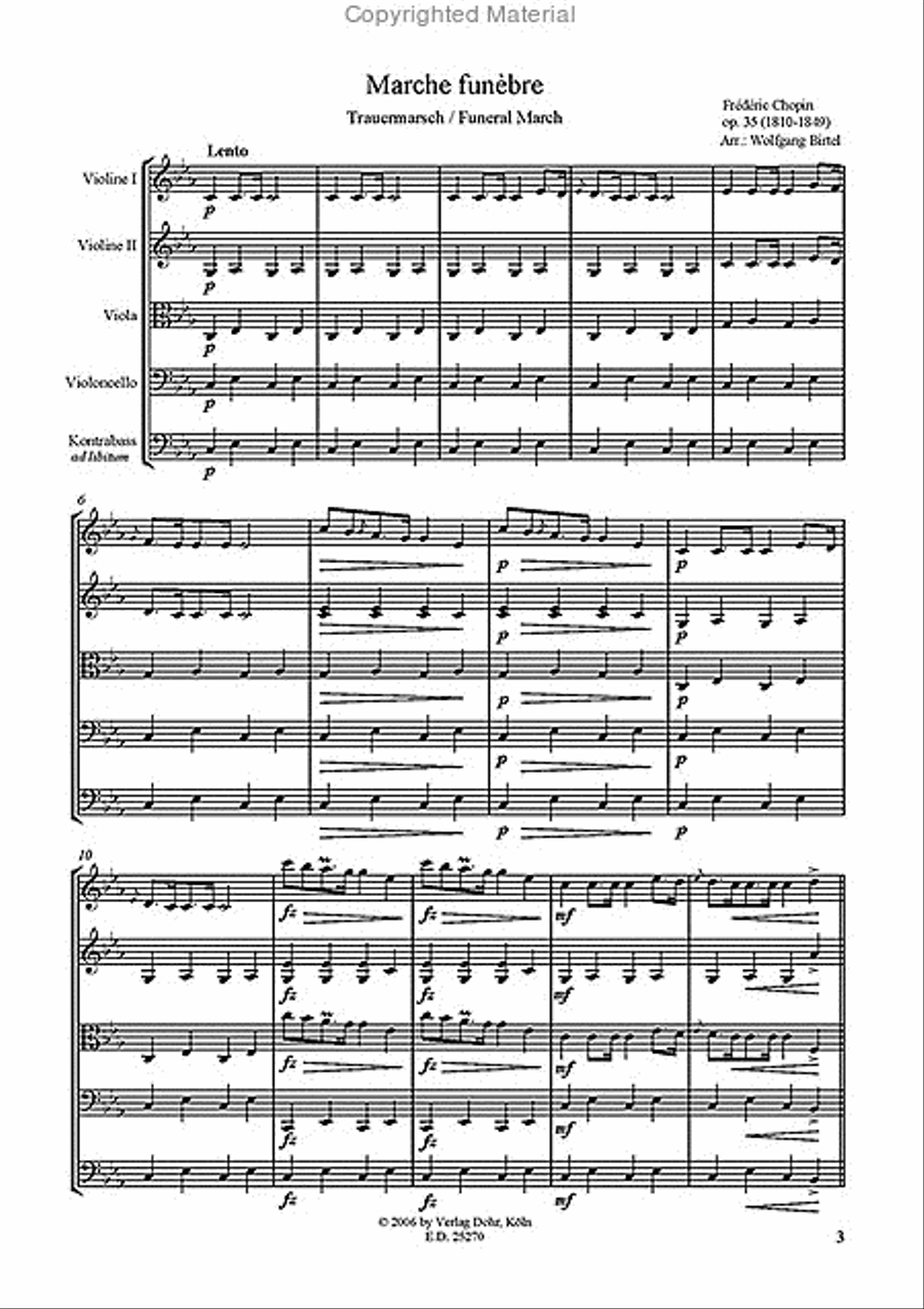 Marche funèbre für Streichquartett op. 35 String Quartet scores gallery preview page 2