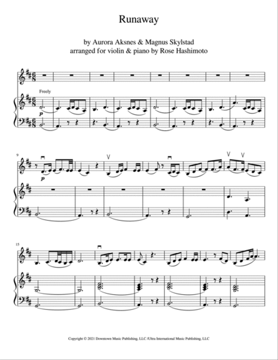 Runaway Violin Solo scores gallery preview page 4