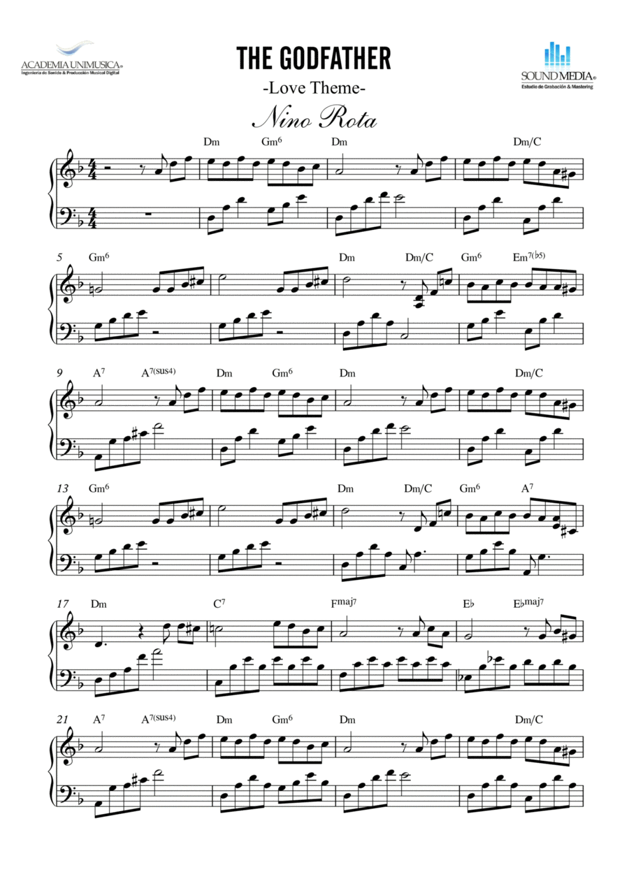 The Godfather (main Theme) Voice scores gallery preview page 1