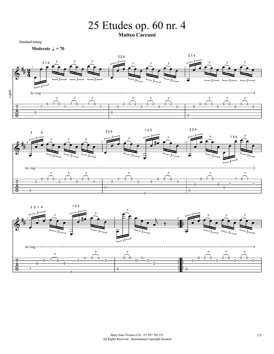 25 Etudes op. 60 nr 4 Acoustic Guitar scores gallery preview page 1