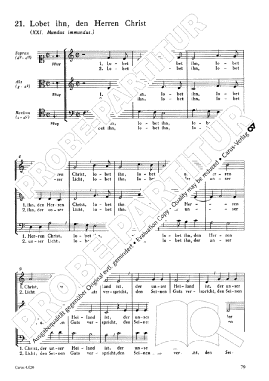 Calvisius: Tricinia. Psalmen und Motetten zu drei Stimmen Choir scores gallery preview page 80