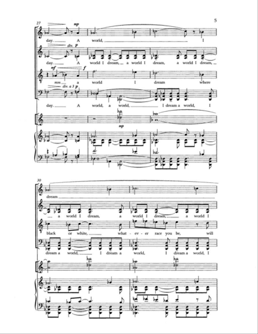 I Dream a World I Dream a World 4-Part scores gallery preview page 8