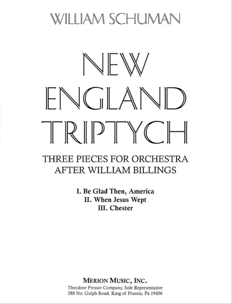 New England Triptych Orchestra scores gallery preview page 1