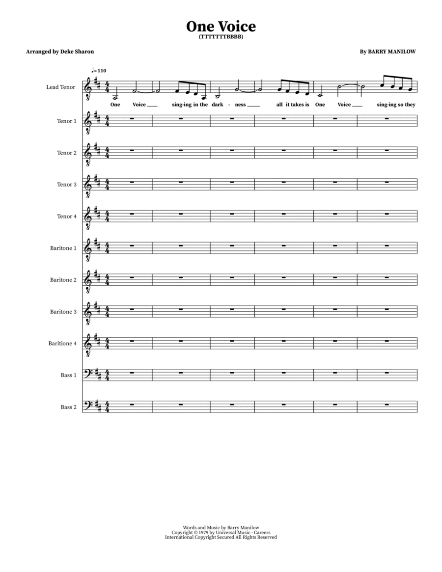 One Voice One Voice Choir scores gallery preview page 1