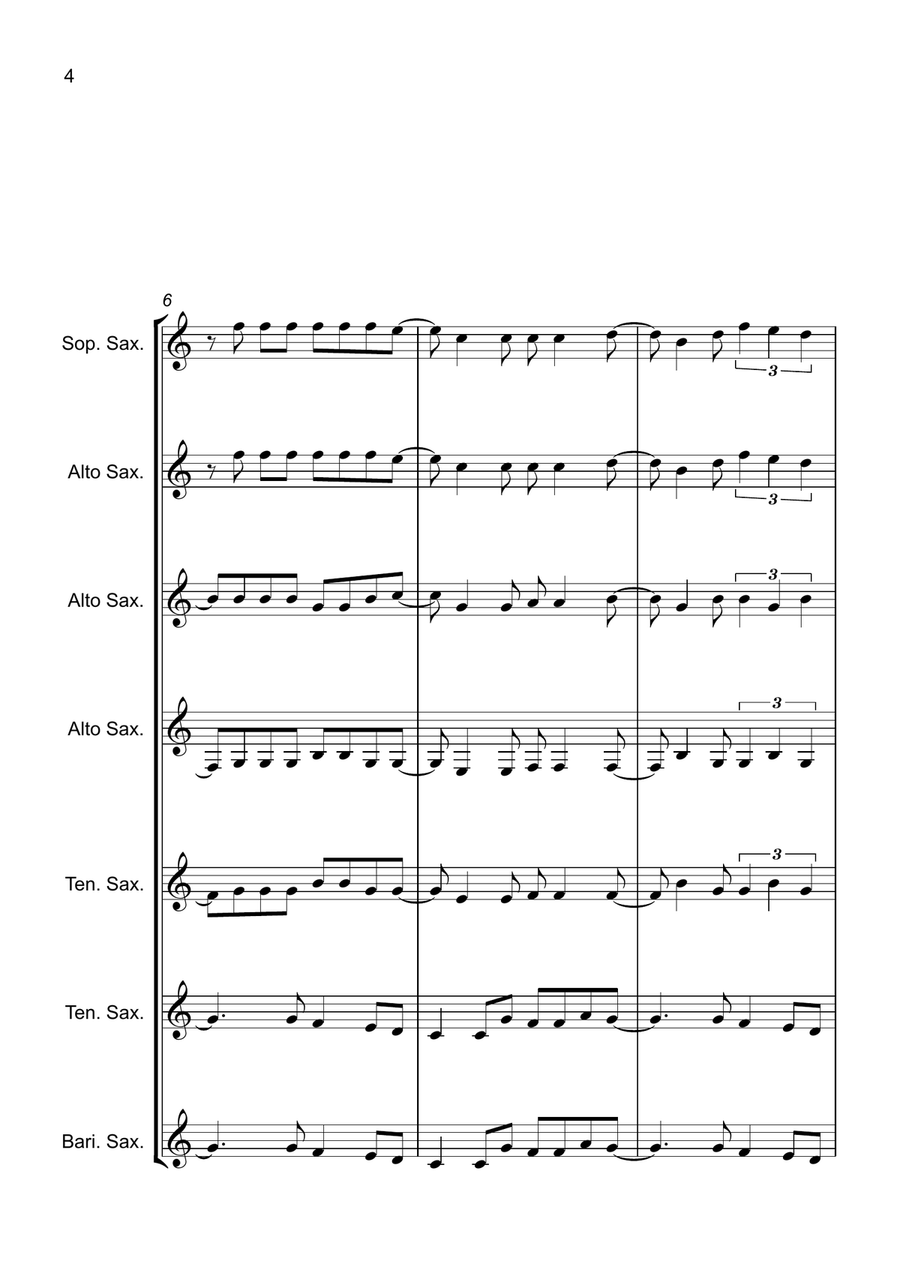 La Bamba La Bamba Saxophone Quartet scores gallery preview page 4
