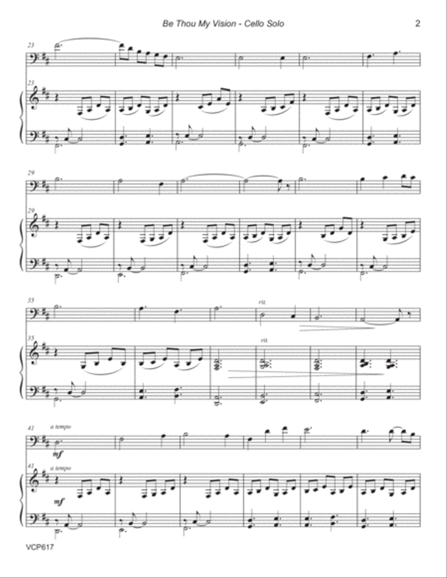 BE THOU MY VISION - CELLO SOLO with Piano Accompaniment (Grade 3+) image number null