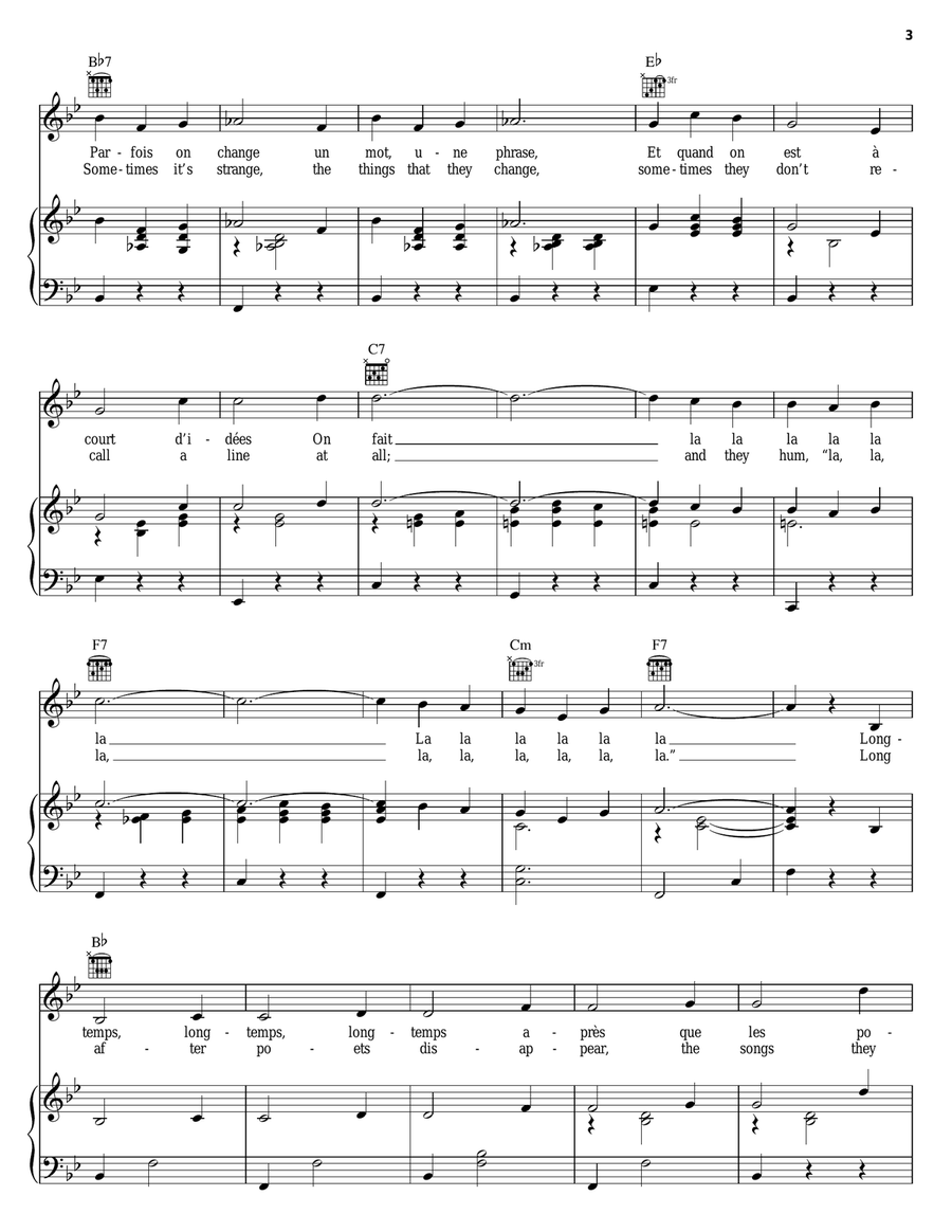 L'ame Des Poetes (Poet's Dream) Piano, Vocal, Guitar scores gallery preview page 3