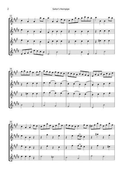 Sailor's Hornpipe - arranged for saxophone quartet image number null