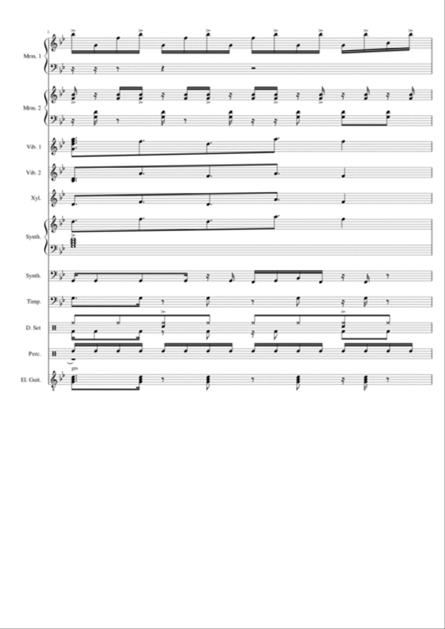 Kingdom Hearts Theme Percussion Ensemble scores gallery preview page 2