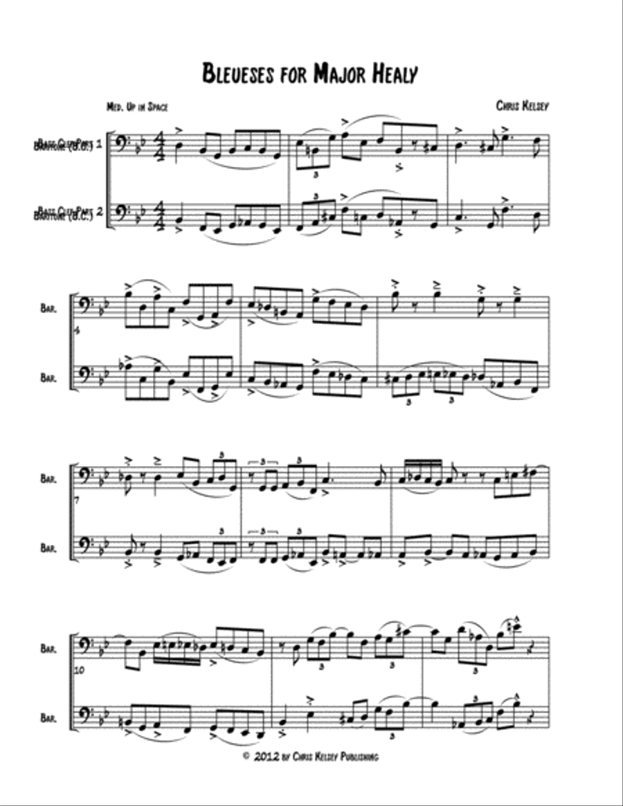 Bleuses for Major Healy (Duet for Bass Clef Instruments) Small Ensemble scores gallery preview page 1