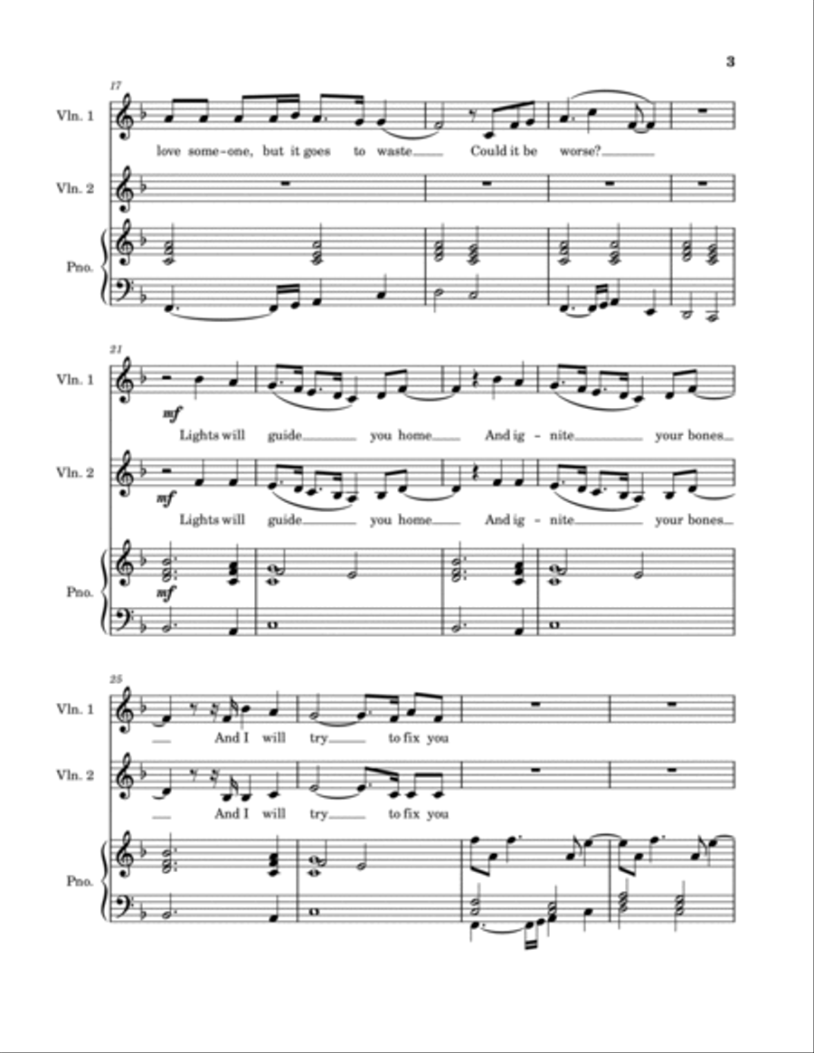 Fix You String Duet scores gallery preview page 3