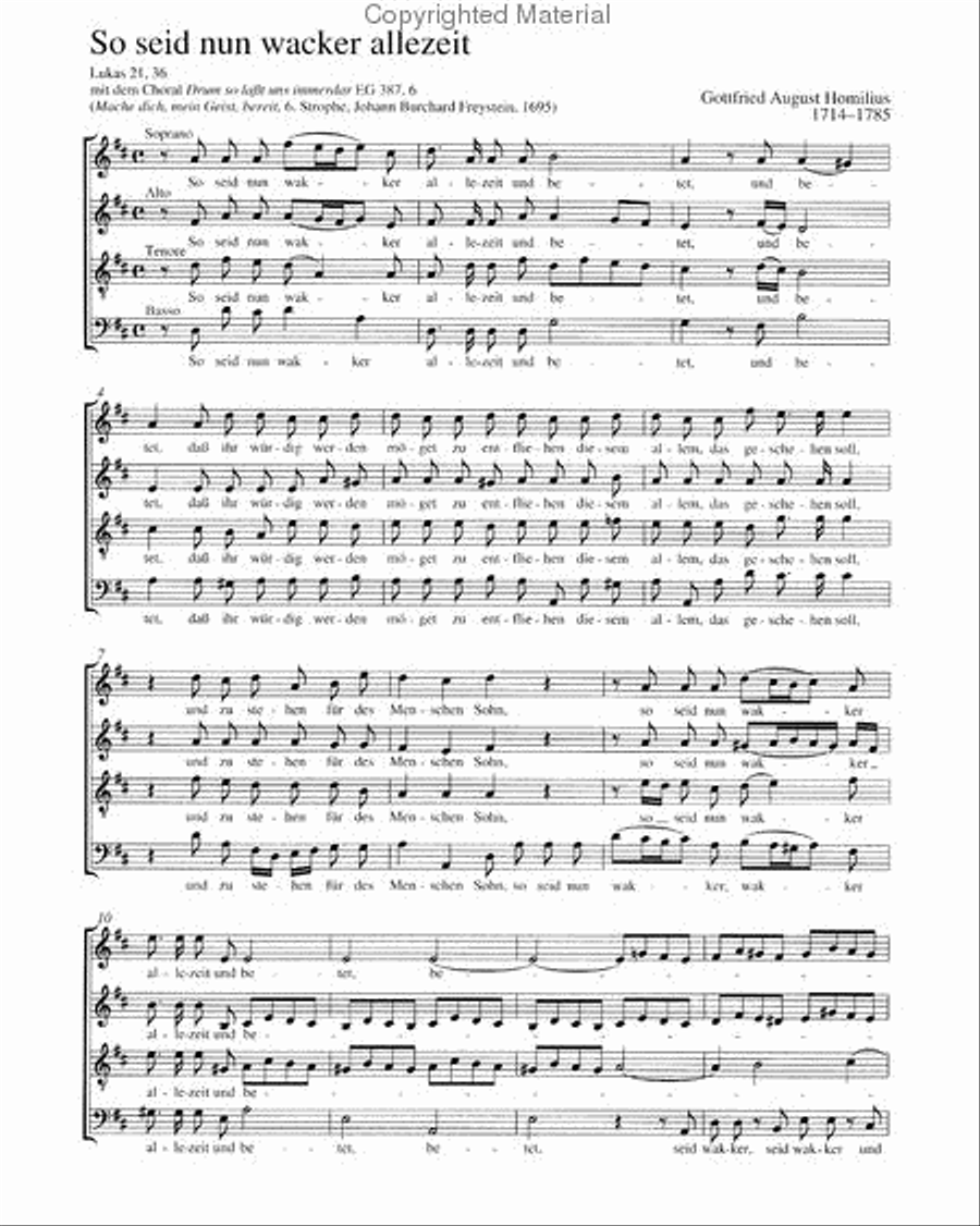 So seid nun wacker allezeit 4-Part scores gallery preview page 2
