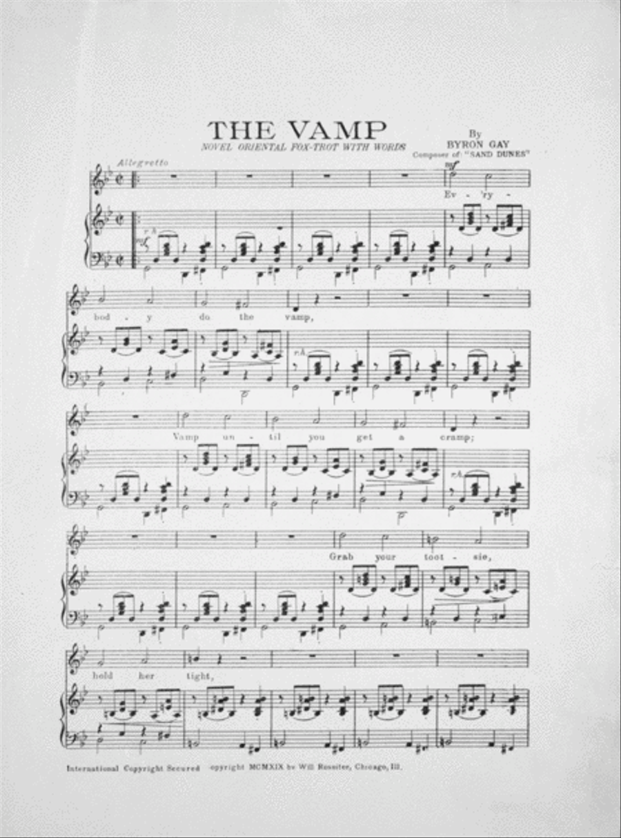The Vamp. A Novelty Oriental Fox Trot with Words Voice scores gallery preview page 2