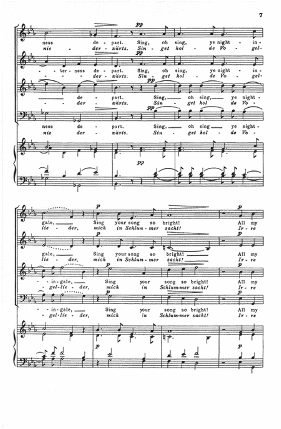 Forest Cool, Thou Forest Quiet (Waldesnacht, du Wunderkühle) 4-Part scores gallery preview page 7