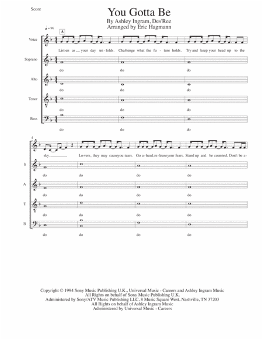 You Gotta Be 4-Part scores gallery preview page 1