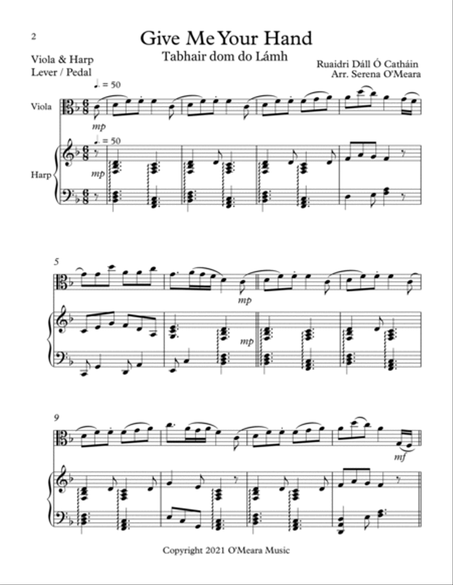 Give Me Your Hand, Duet for Viola & Harp String Duet scores gallery preview page 2