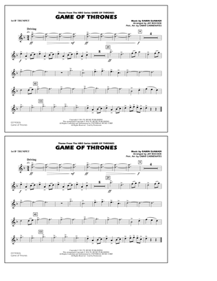 Game of Thrones (arr. Jay Bocook) - 1st Bb Trumpet