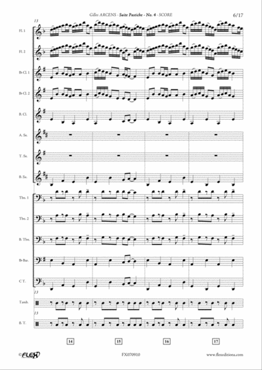 Suite Pastiche: No. 4 Concert Band scores gallery preview page 6