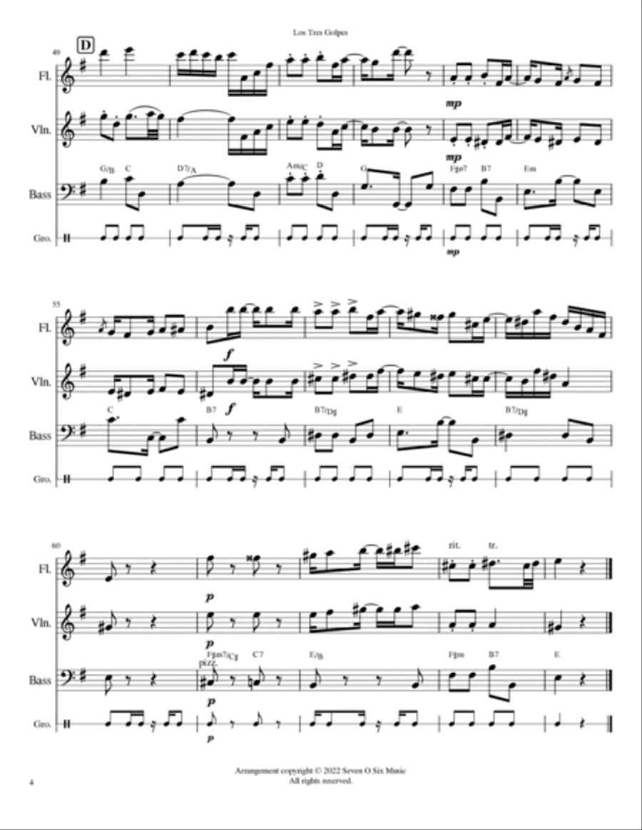 Los Tres Golpes Small Ensemble scores gallery preview page 4