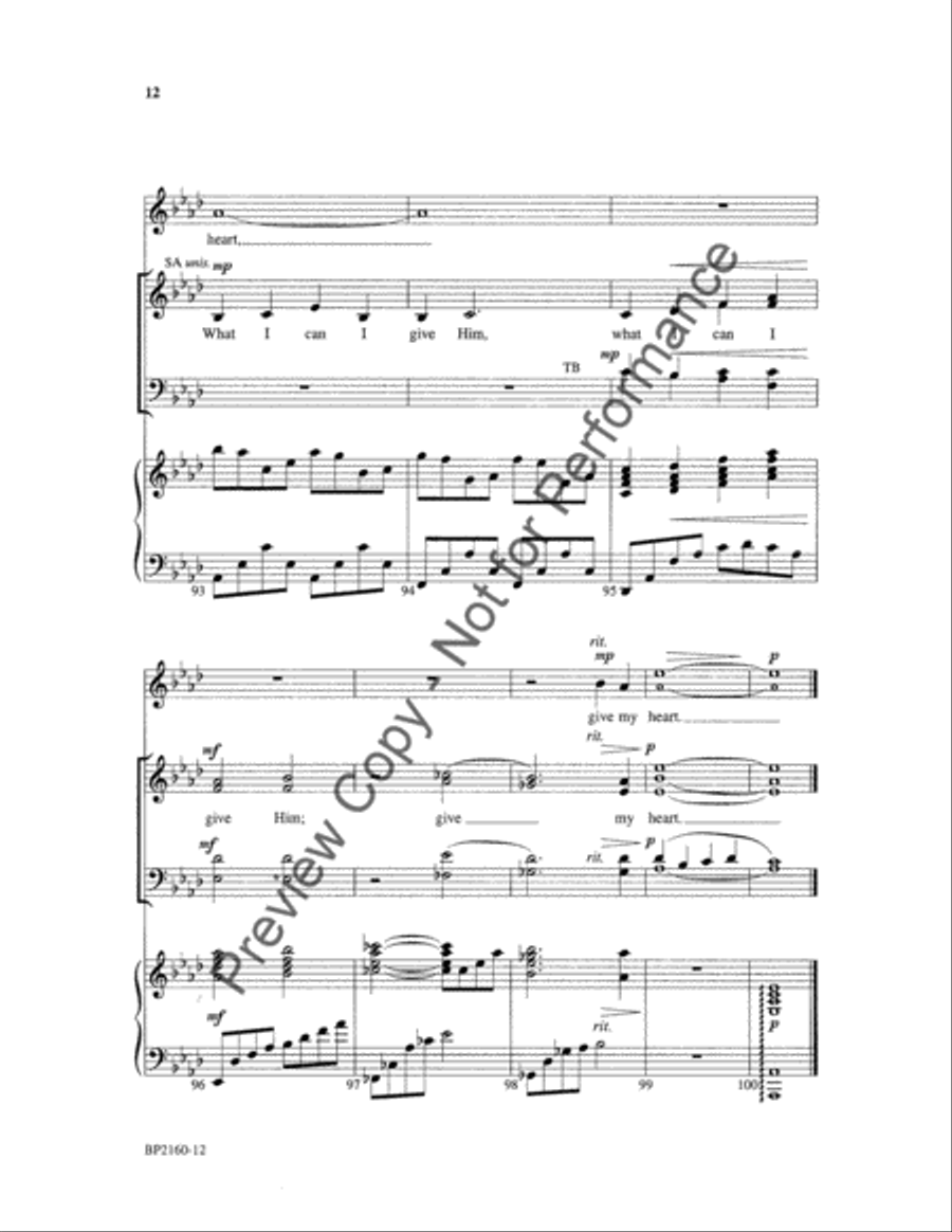 In the Bleak Midwinter - Hayes 4-Part scores gallery preview page 12