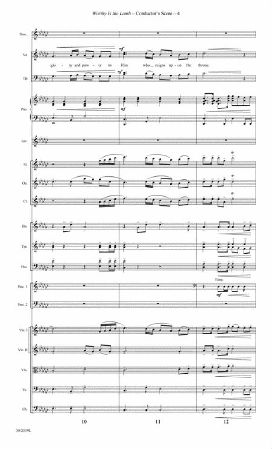 Worthy Is the Lamb - Orchestral Score and Parts Choir scores gallery preview page 5