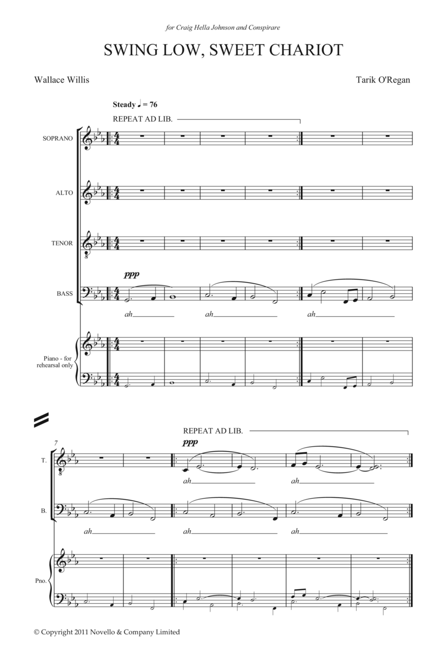 Swing Low, Sweet Chariot 4-Part scores gallery preview page 1