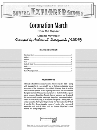 Coronation March (from The Prophet): Score